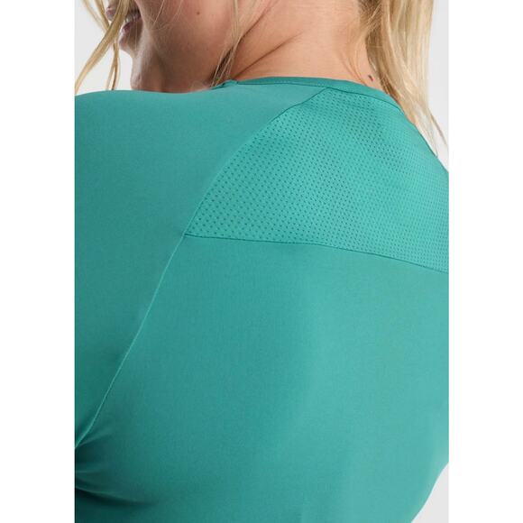 Gym Shark Womens Training Top Teal Sz Small Crop Top Long Sleeve Workout Active - Picture 12 of 14